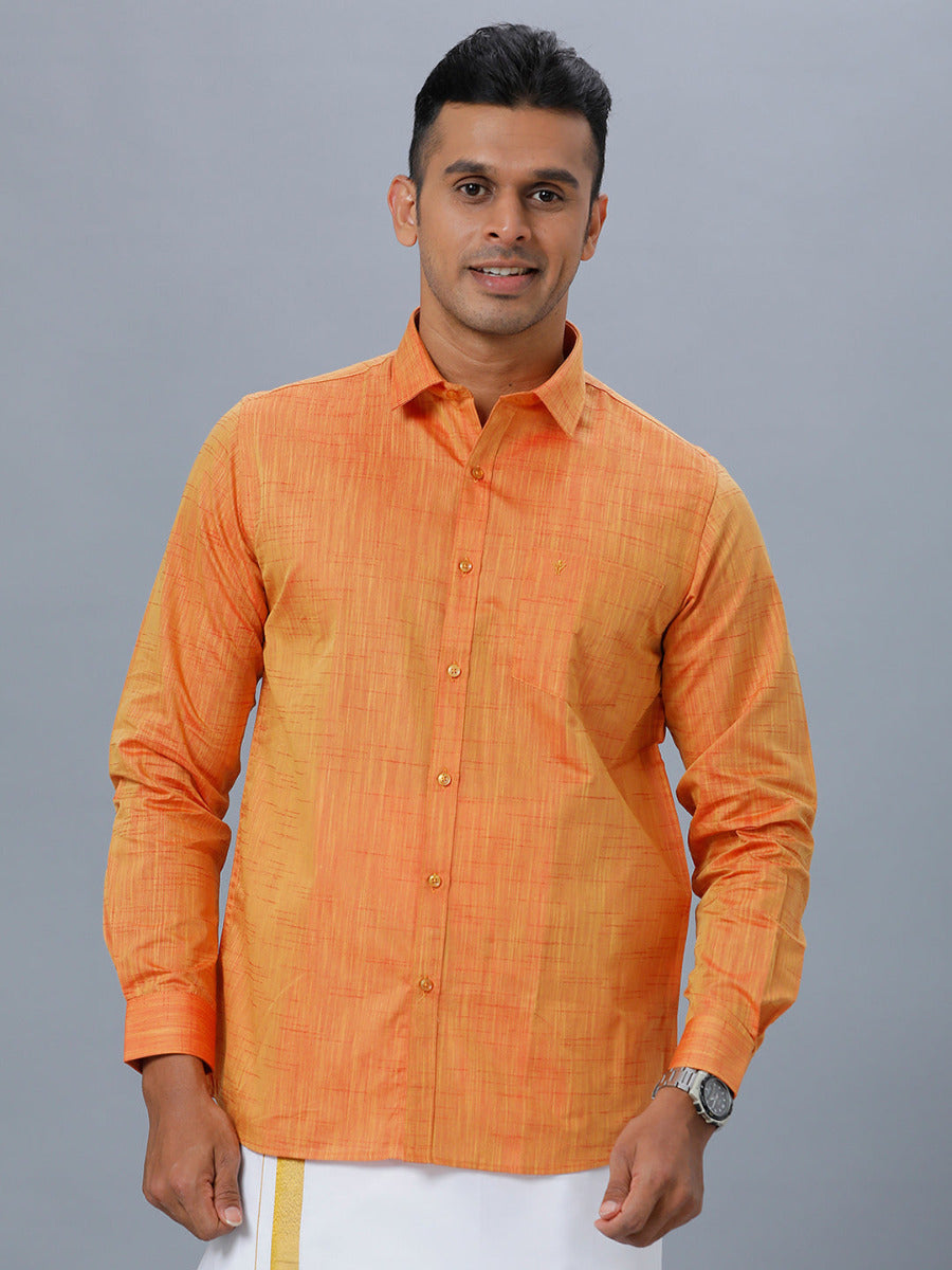 Mens Formal Shirt Full Sleeves Light Orange T20 CR5