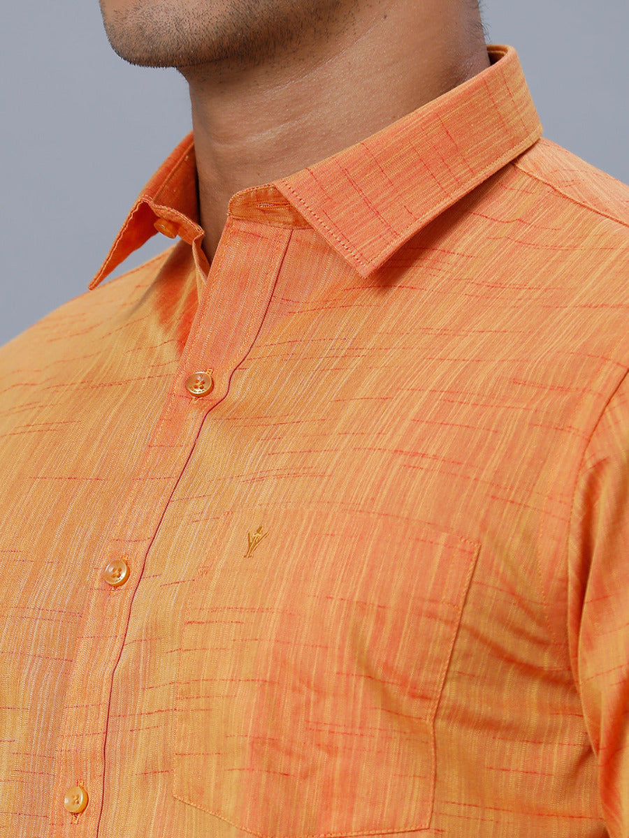 Mens Formal Shirt Full Sleeves Light Orange T20 CR5-Zoom view