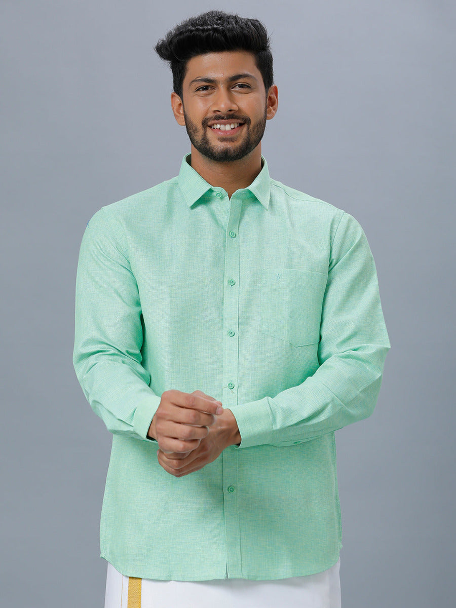 Mens Formal Shirt Full Sleeves Pista Green T25 TA3