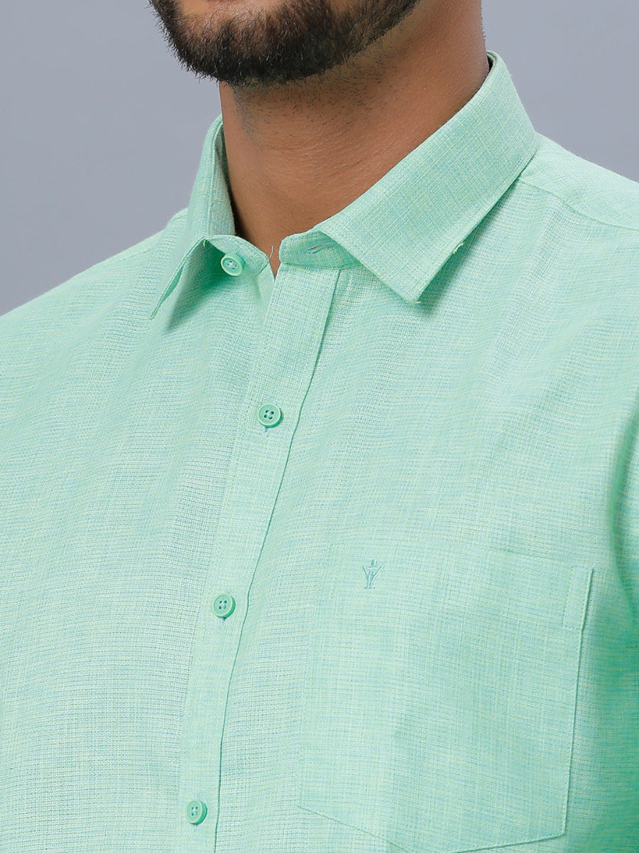 Mens Formal Shirt Full Sleeves Pista Green T25 TA3-Zoom view