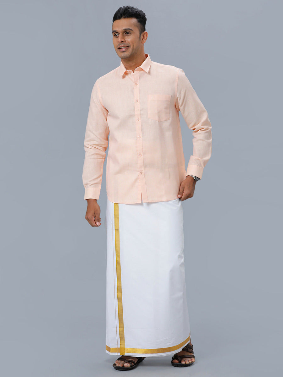 Mens Formal Shirt Full Sleeves Light Pink T25 TA4-Full view