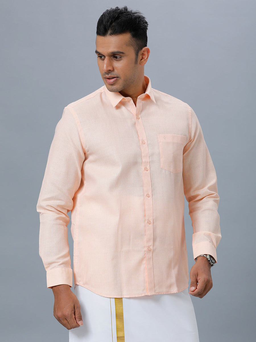 Mens Formal Shirt Full Sleeves Light Pink T25 TA4-Side view
