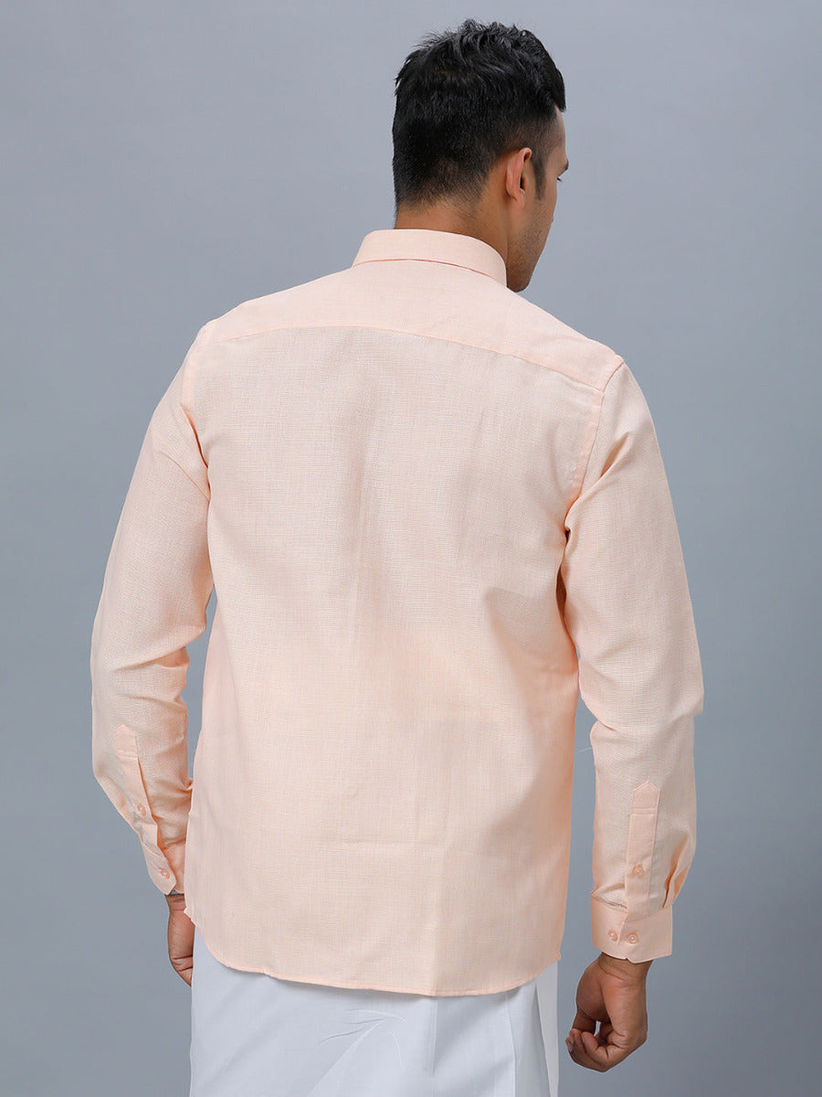 Mens Formal Shirt Full Sleeves Light Pink T25 TA4-Back view