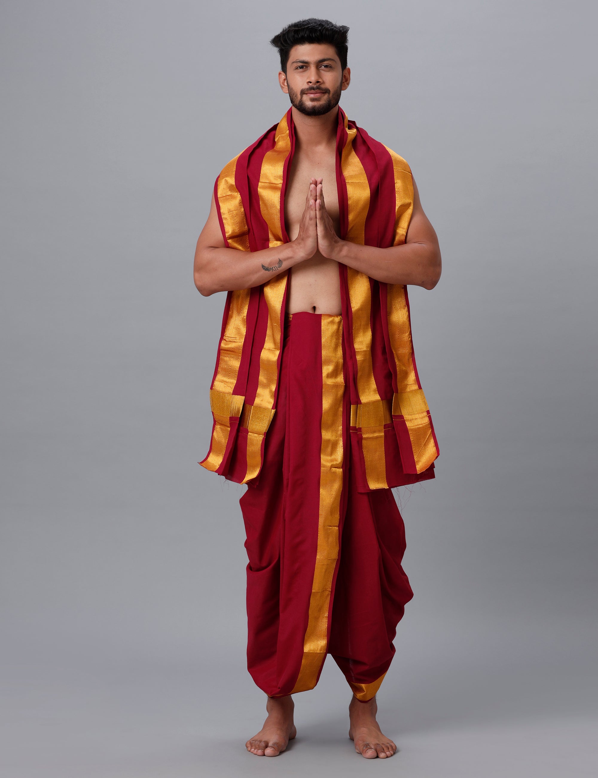 Panchakacham with Angavasthram Dheeksha 100K Maroon (9+5)