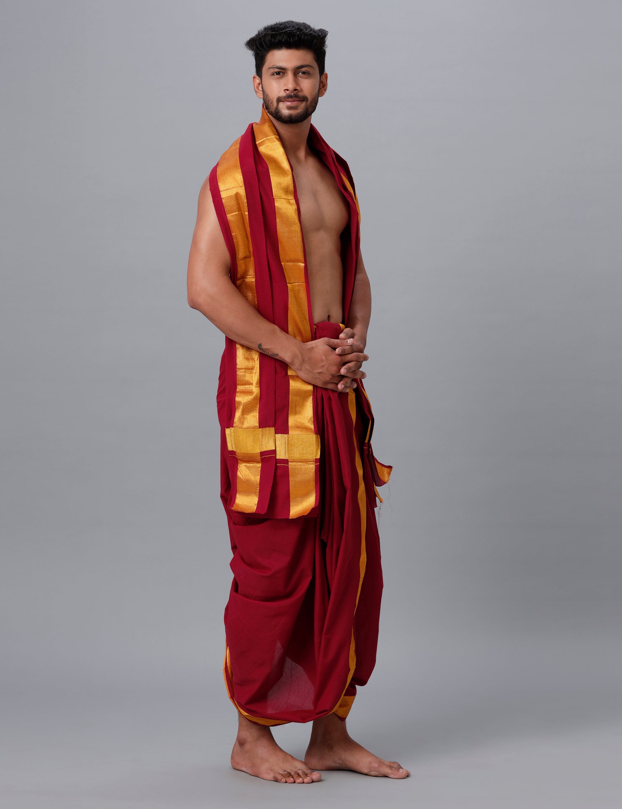 Panchakacham with Angavasthram Dheeksha 100K Maroon (9+5)