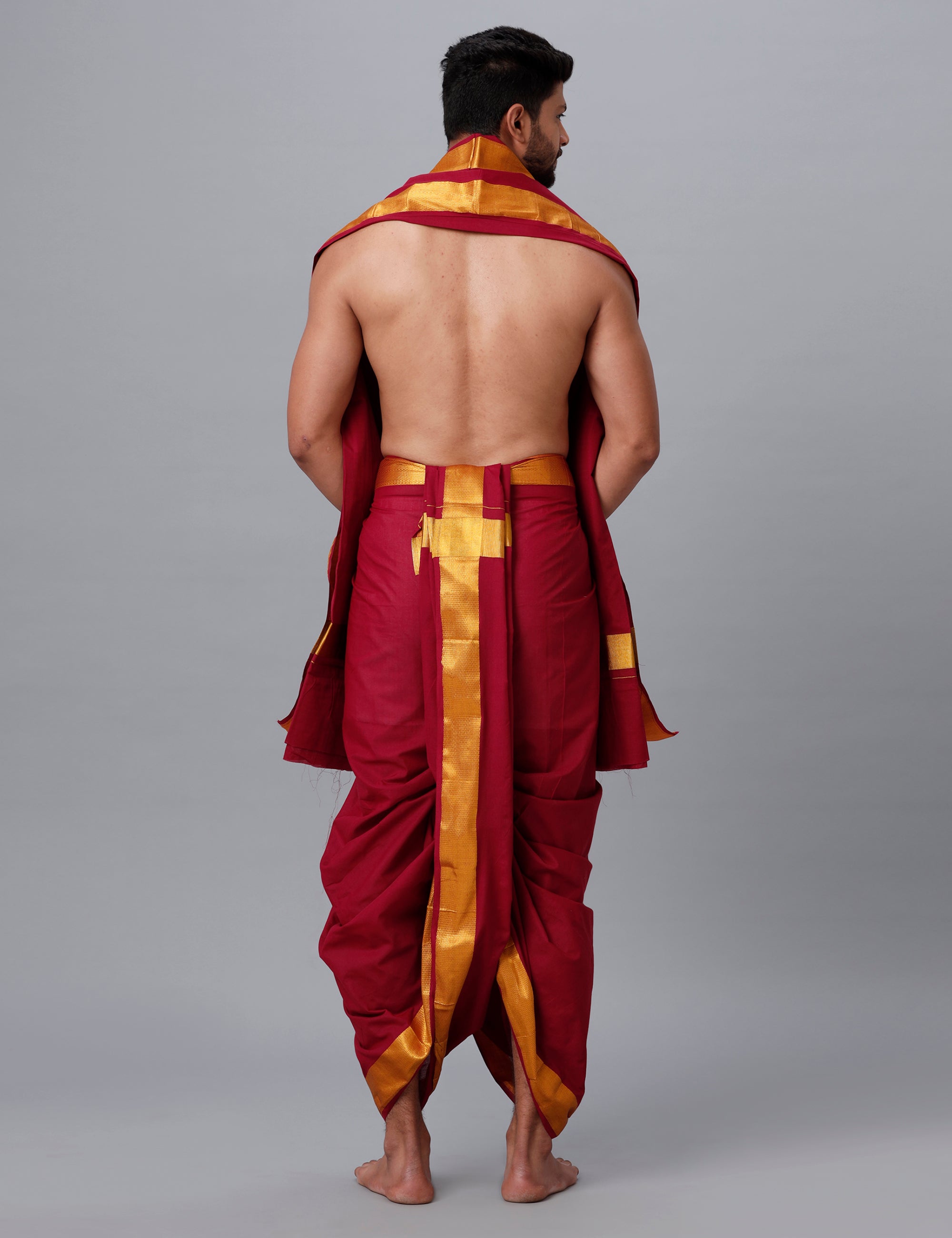 Panchakacham with Angavasthram Dheeksha 100K Maroon (9+5)