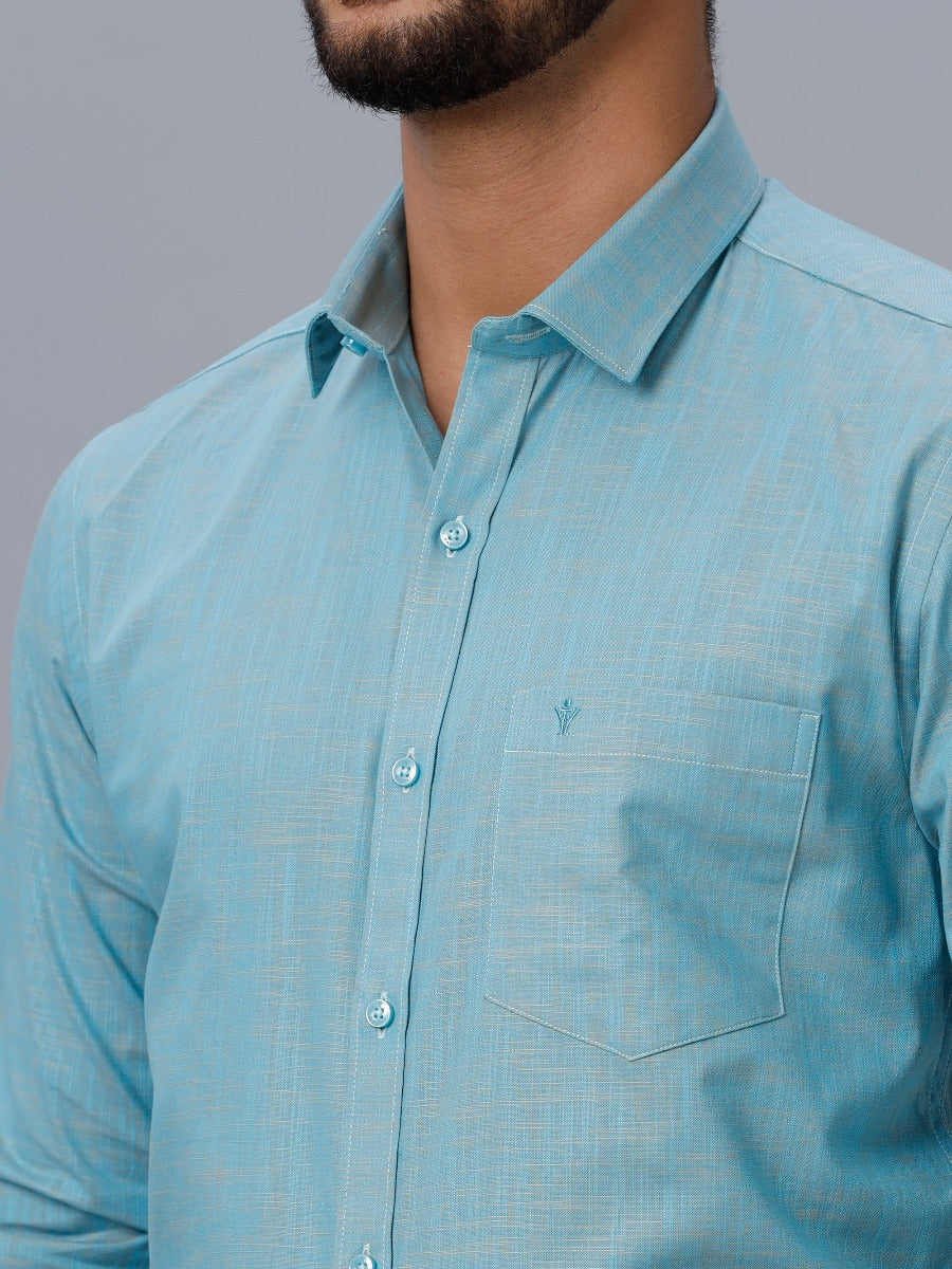 Mens Formal Shirt Full Sleeves Light Blue CL2 GT24-Zoom view
