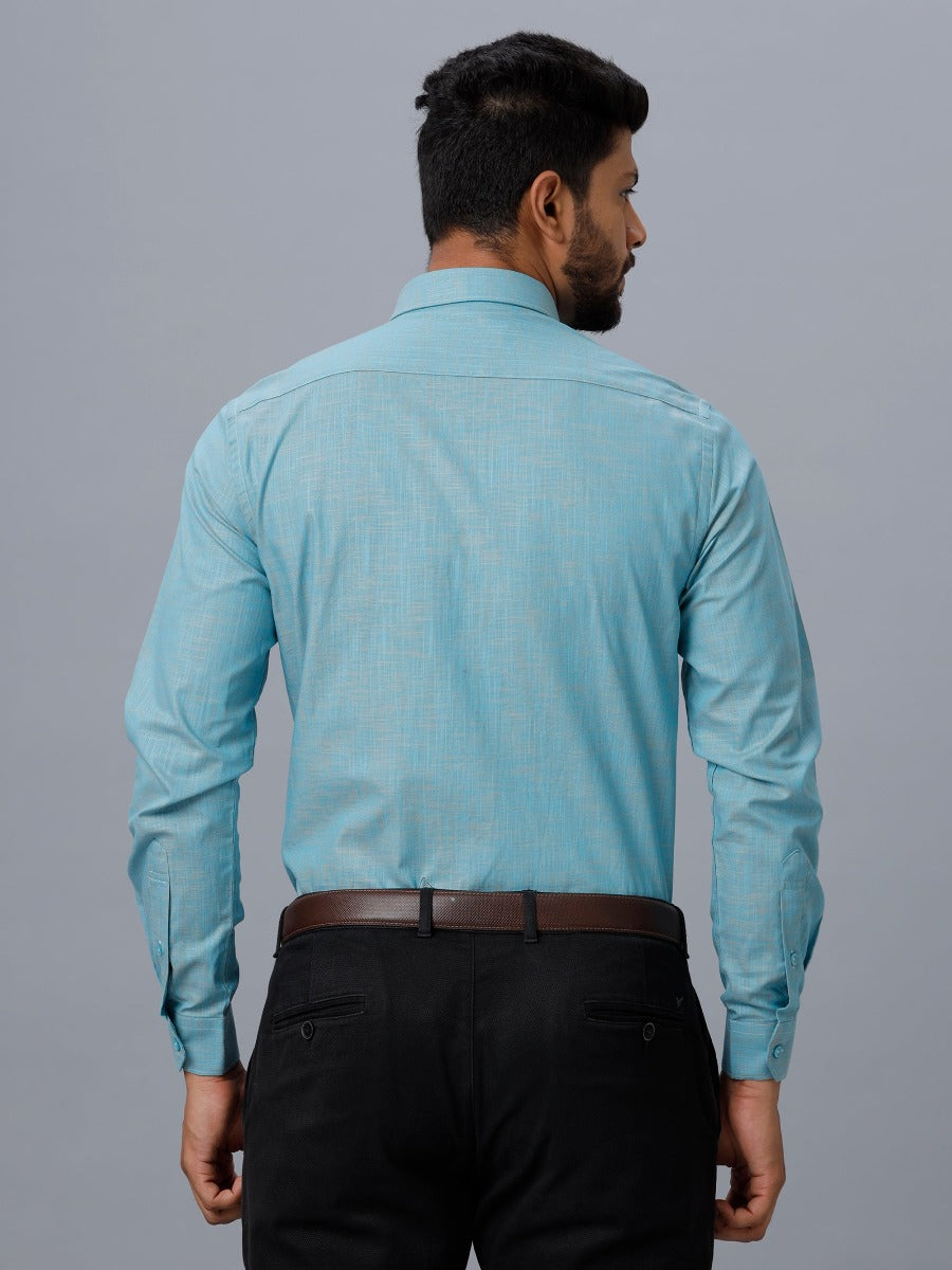 Mens Formal Shirt Full Sleeves Light Blue CL2 GT24-Back view