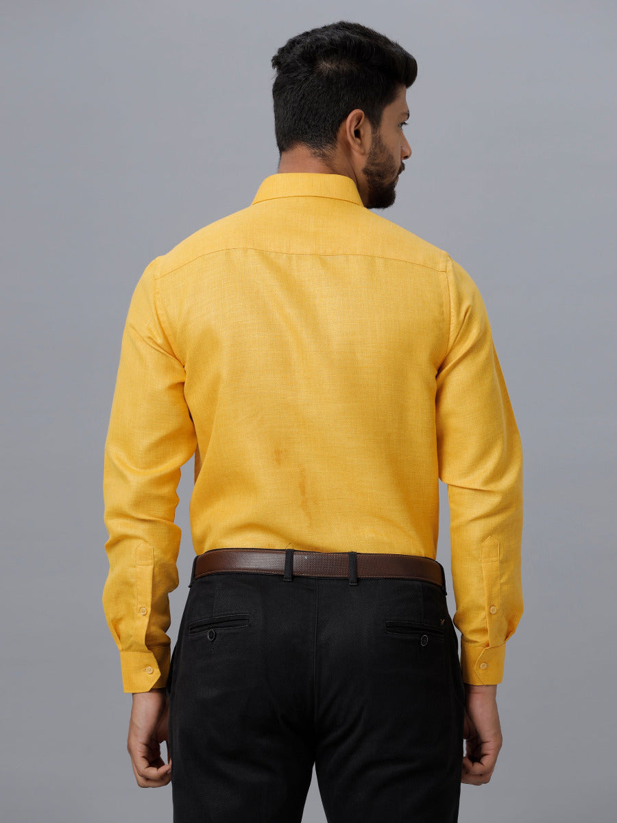 Mens Formal Shirt Full Sleeves Dark Yellow T7 CG5