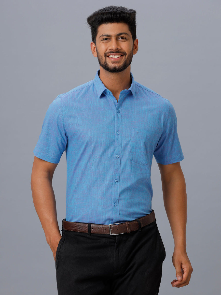 Mens Formal Shirt Half Sleeves Blue CL2 GT17