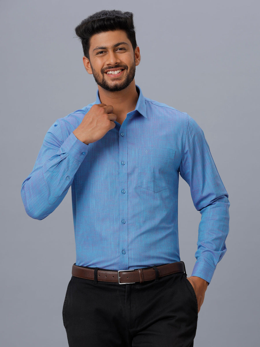 Mens Formal Shirt Full Sleeves Blue CL2 GT17