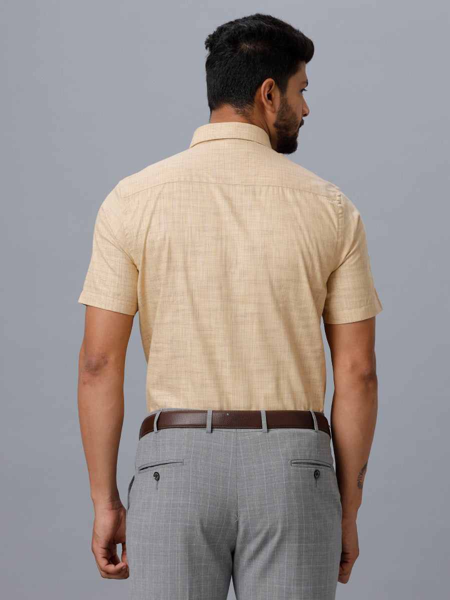 Mens Cotton Blended Formal Shirt Half Sleeves Sandal T23 CW3-Back view