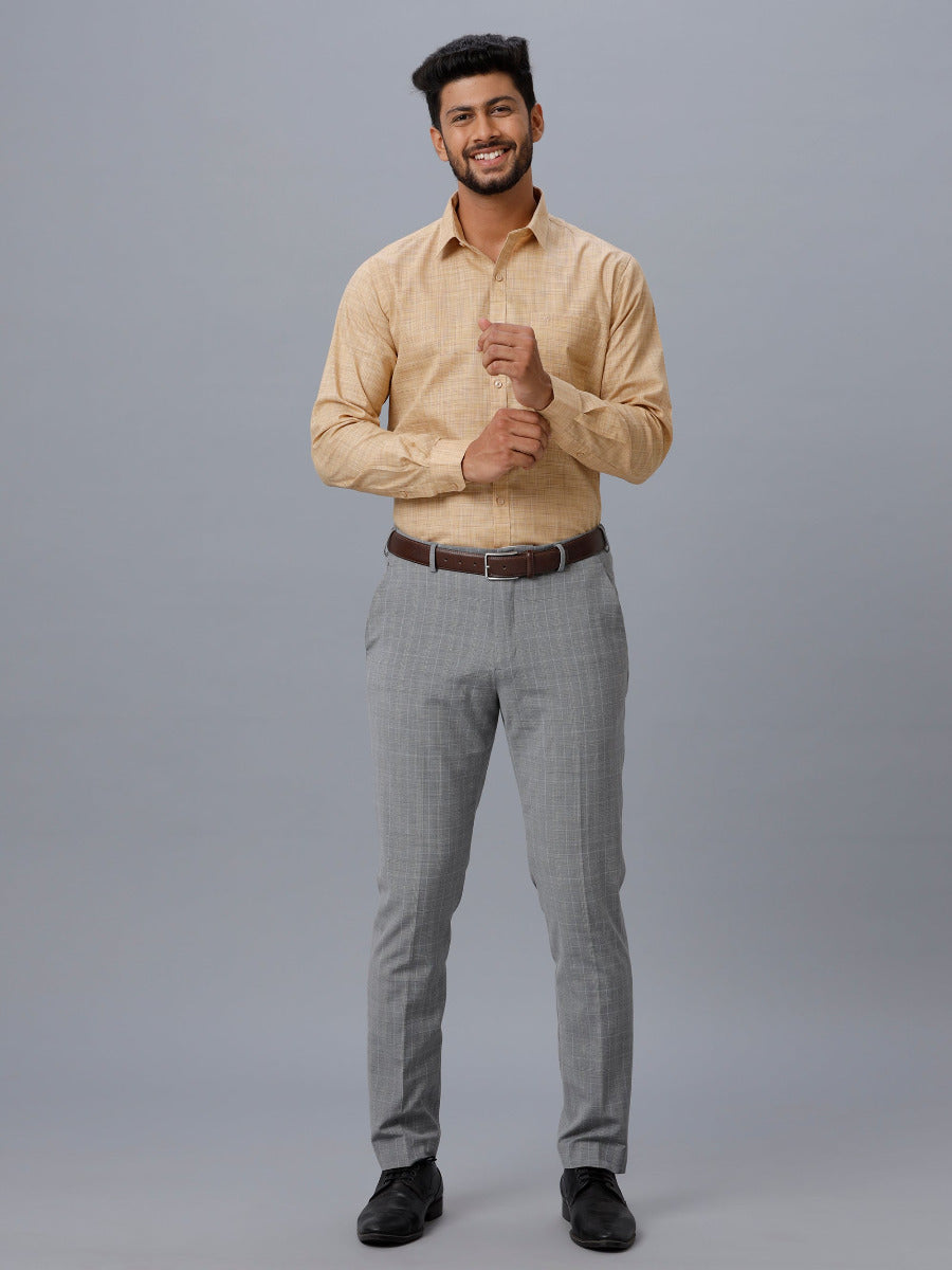 Mens Cotton Blended Formal Shirt Full Sleeves Sandal T23 CW3-Full view