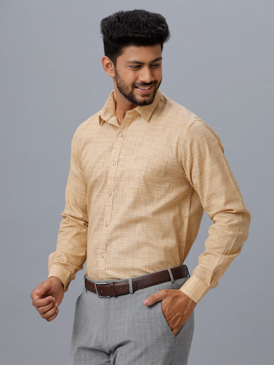 Mens Cotton Blended Formal Shirt Full Sleeves Sandal T23 CW3-Side view