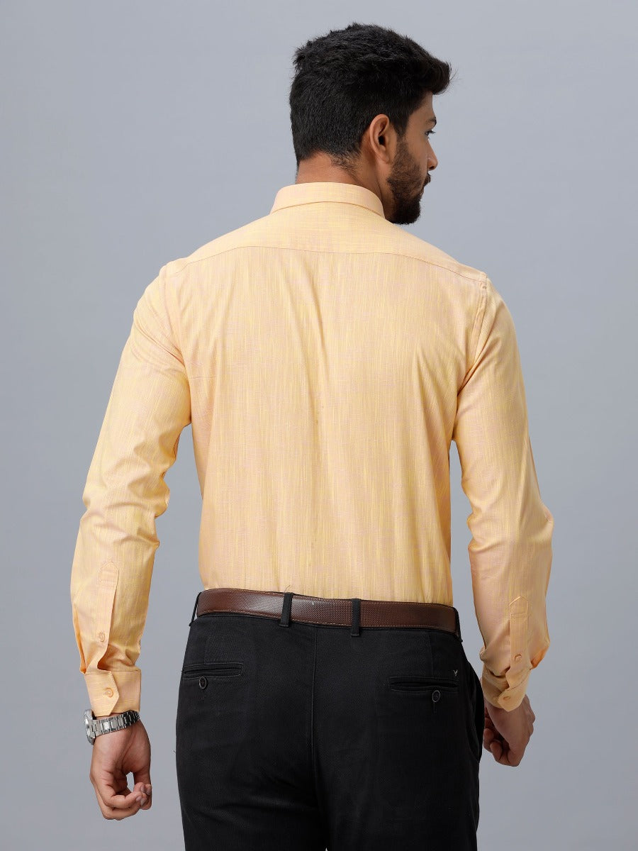 Mens Formal Shirt Full Sleeves Light Orange CL2 GT16-Back view