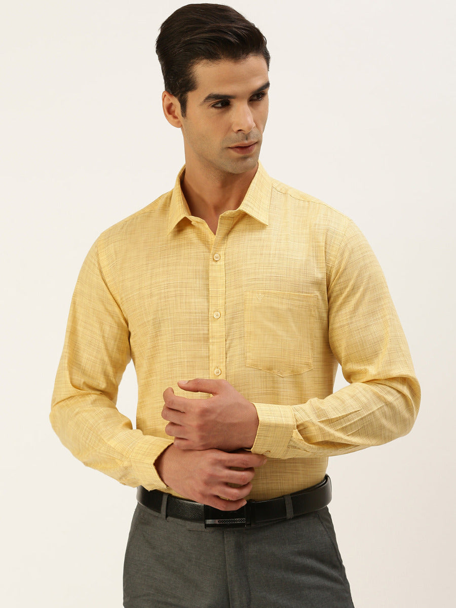 Mens Cotton Blended Formal Shirt Full Sleeves Light Sandal T23 CW2