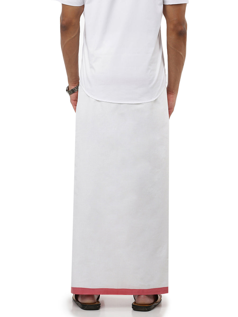Mens Double Dhoti White with Fancy Border Manali Onion