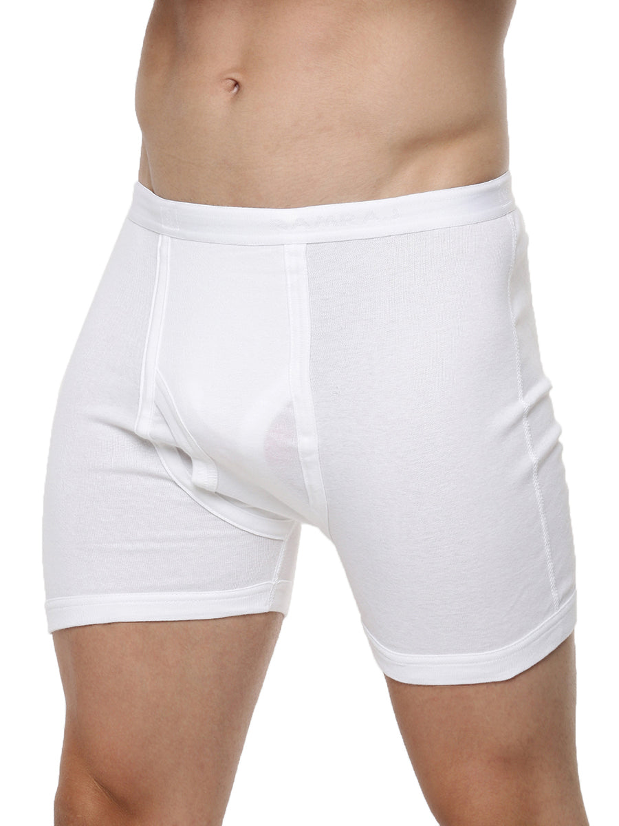 Soft Combed Rib White Trunk without Pocket Arrow (2PCs Pack)-Side view