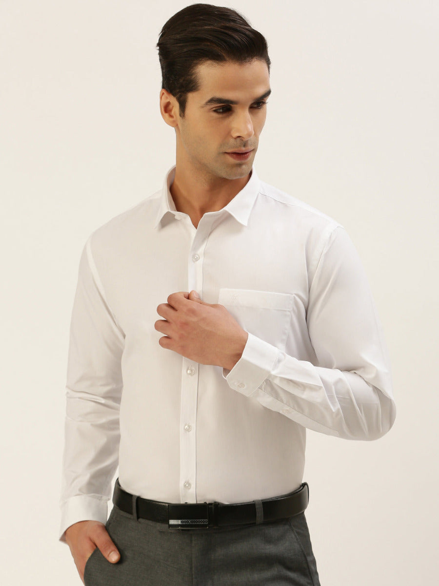 Mens Smart Fit Black and White Full Sleeves Shirt Combo-W.Side view 