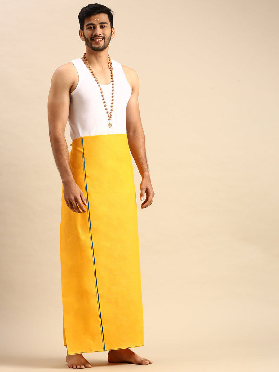 Mens Color Dhoti with Small Border Astra Mango-Side view