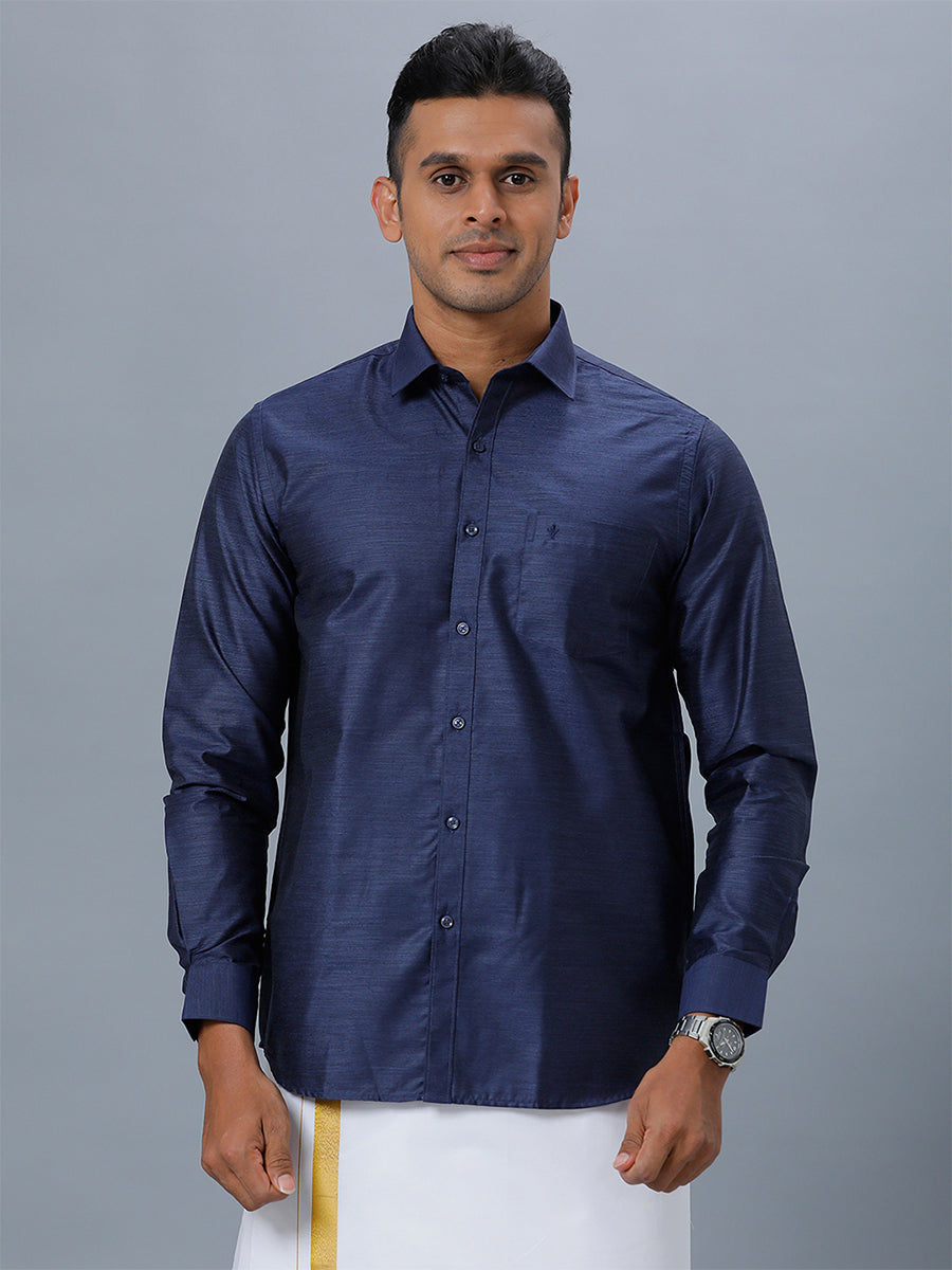 Mens Formal Shirt Full Sleeves Deep Blue T29 TE5