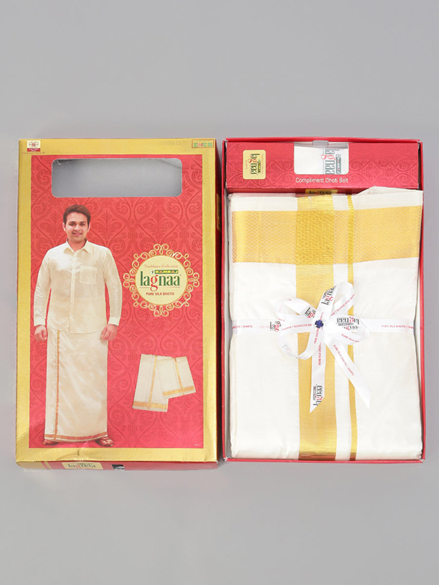 Mens Pure Silk 2" Panchakacham & Towel (9+5) Thirukalyan-Box view