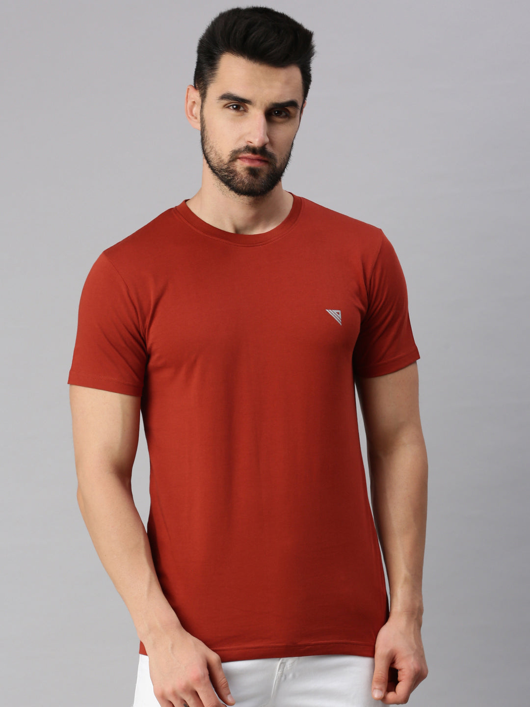 Crew Neck Print Super Combed Cotton T-Shirt VP3 (2 Pcs pack)-Red
