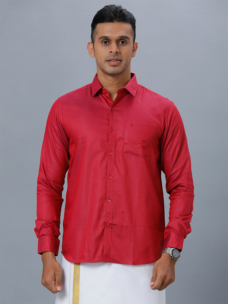Mens Formal Shirt Full Sleeves Strong Red T30 TF6
