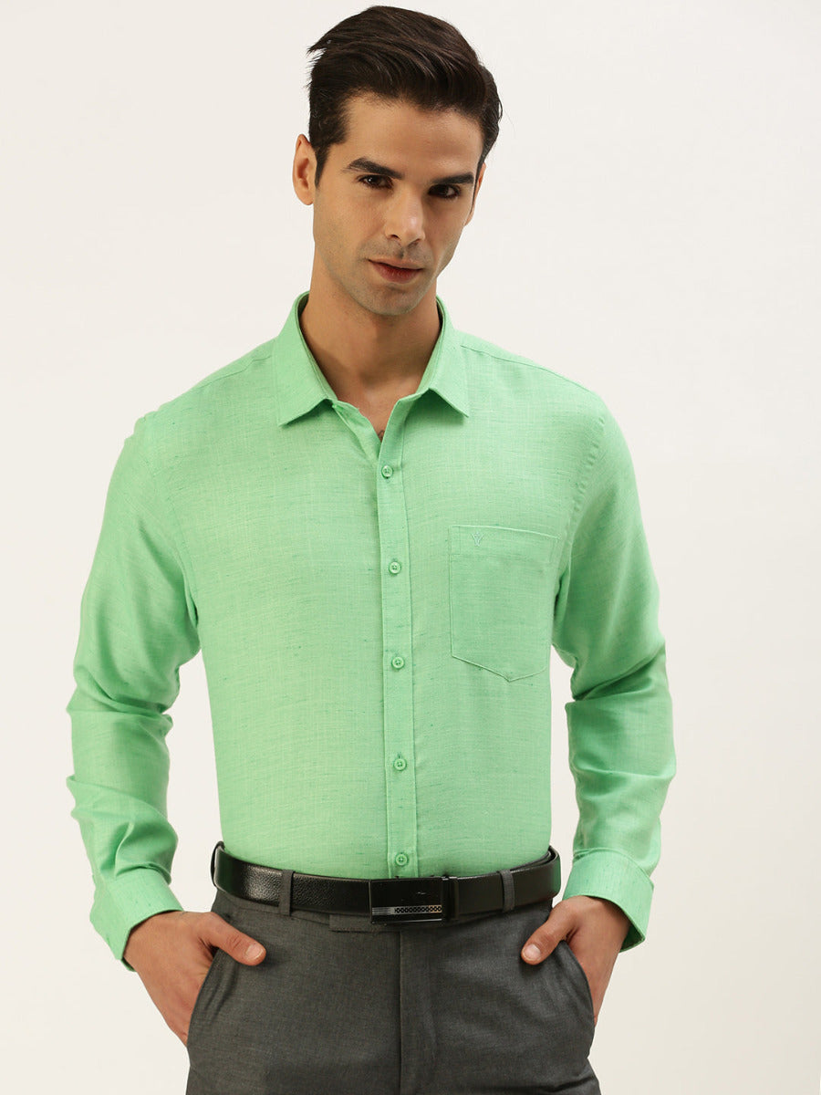 Mens Formal Shirt Full Sleeves Pale Green T7 CG7