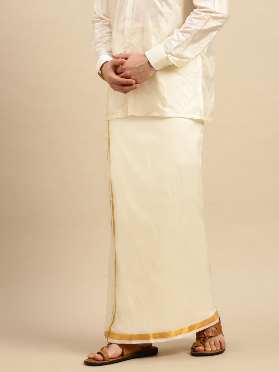 Mens Readymade Cream Double Dhoti Genxt Coral