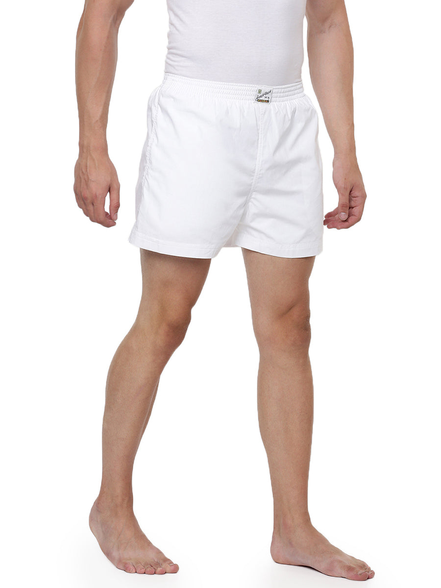 Mens White Dhoti Wear 2 in 1 Shorts with Knitted Breif French Draw-Side view