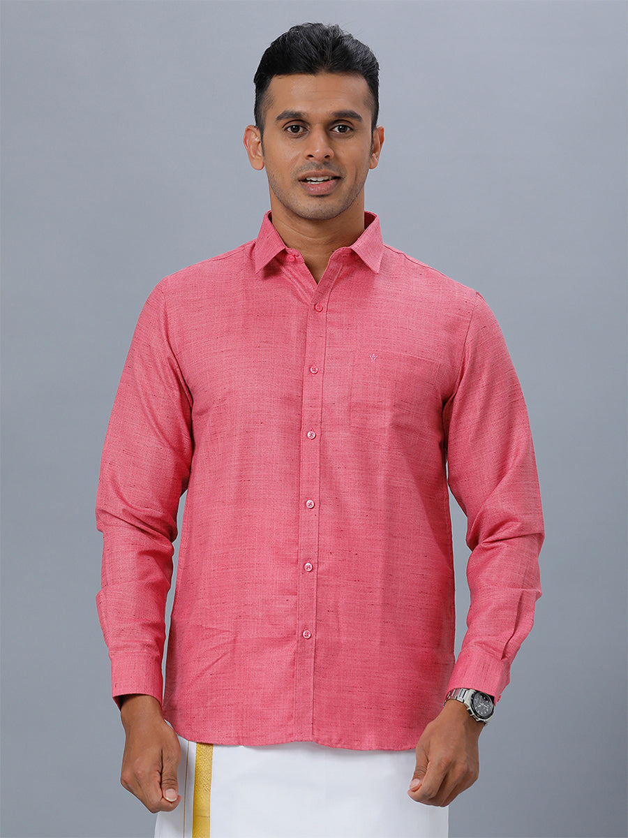 Mens Formal Shirt Full Sleeves Dark Pink T7 CG9