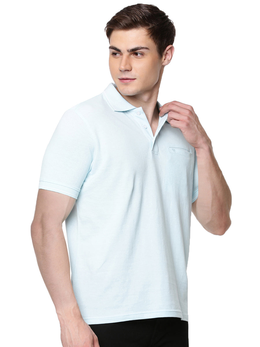 Cotton Blend Half Sleeves Polo T-Shirt with Chest Pocket (2 PCs Pack)-White
