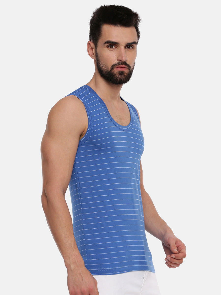 Combed Cotton  Colour Win Striped Banian ( 2 Pcs Pack )-Side view
