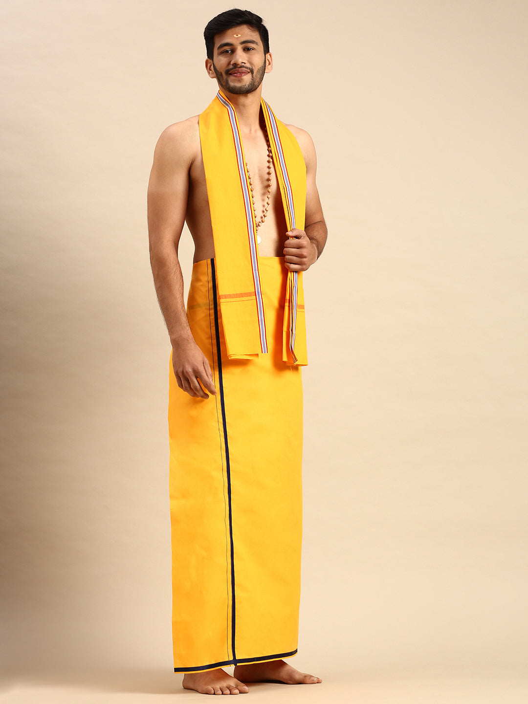 Mens Devotional Dhoti & Towel Set Grade Mango