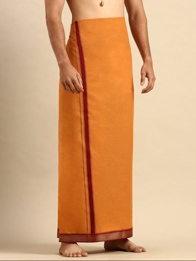 Mens Color Dhoti with Fancy Border Brindhavan Kavi-Front alternative view