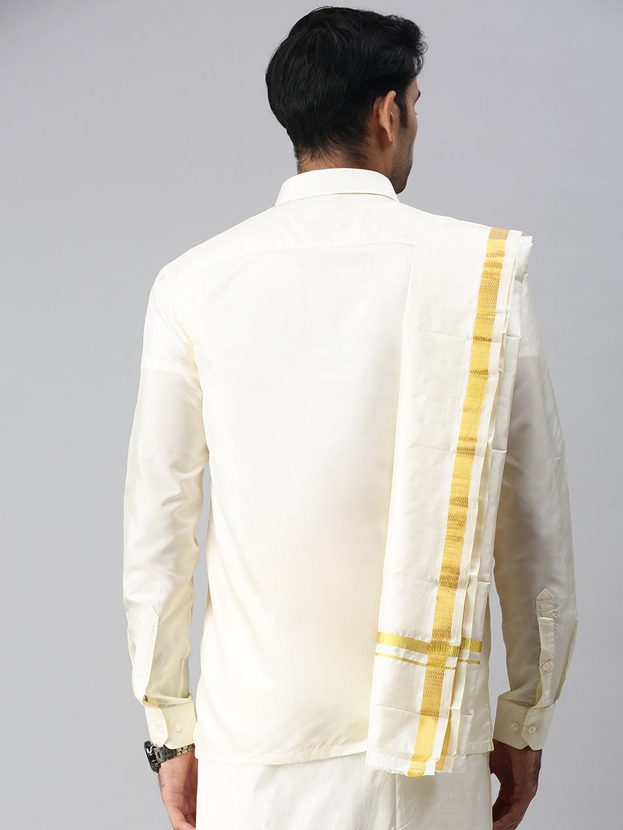 Pure Silk 3/4" Towel Rajahamsa-Back view