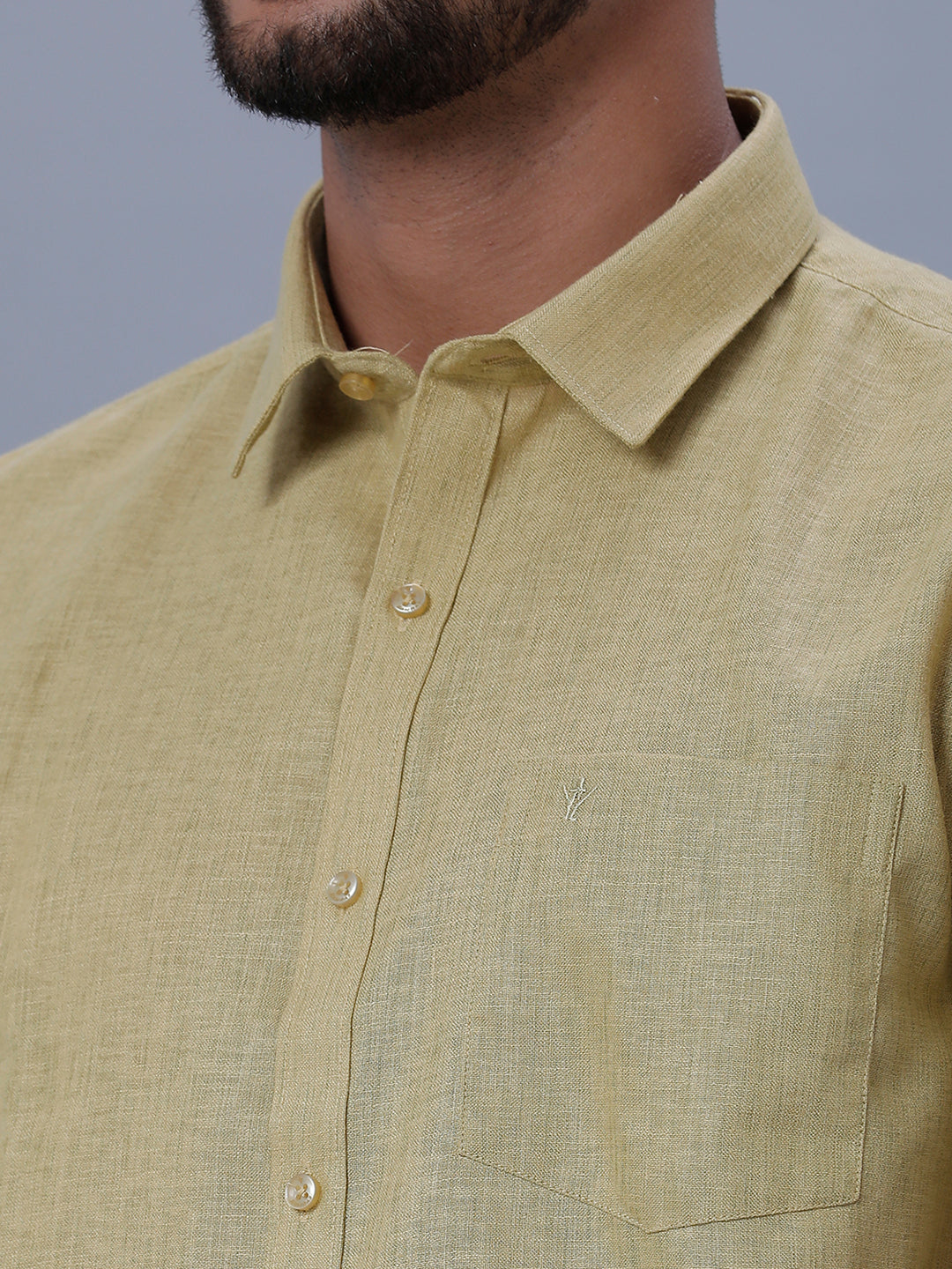 Mens Formal Shirt Half Sleeves Chutney Green T26 TB1-Zoom view