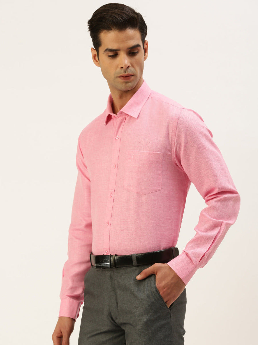 Mens Formal Shirt Full Sleeves Pink T7 CG10