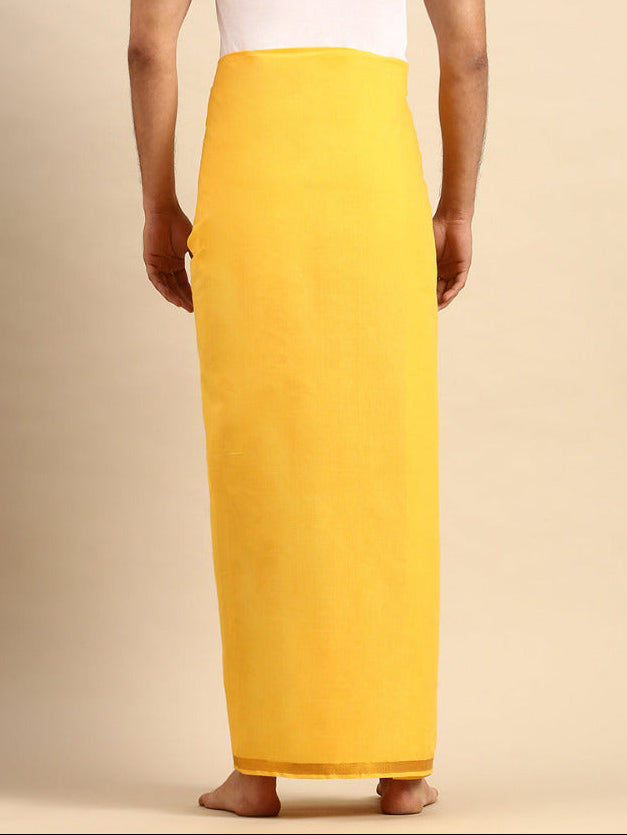 Mens Color Dhoti with 3/4" Gold Jari Border Cosmic 2 GLD-Back view
