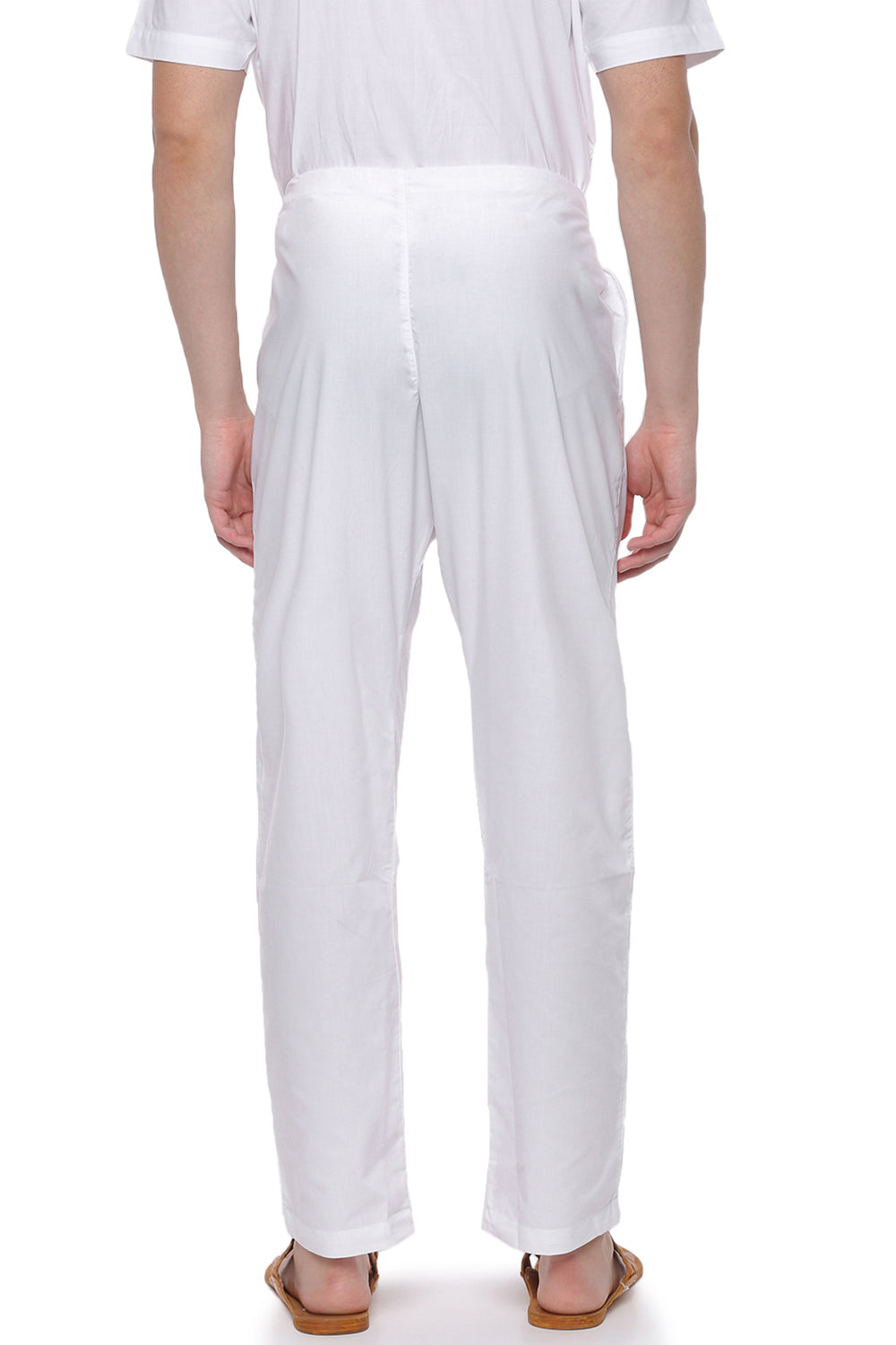Mens Cotton White Pyjama Pant-Back view
