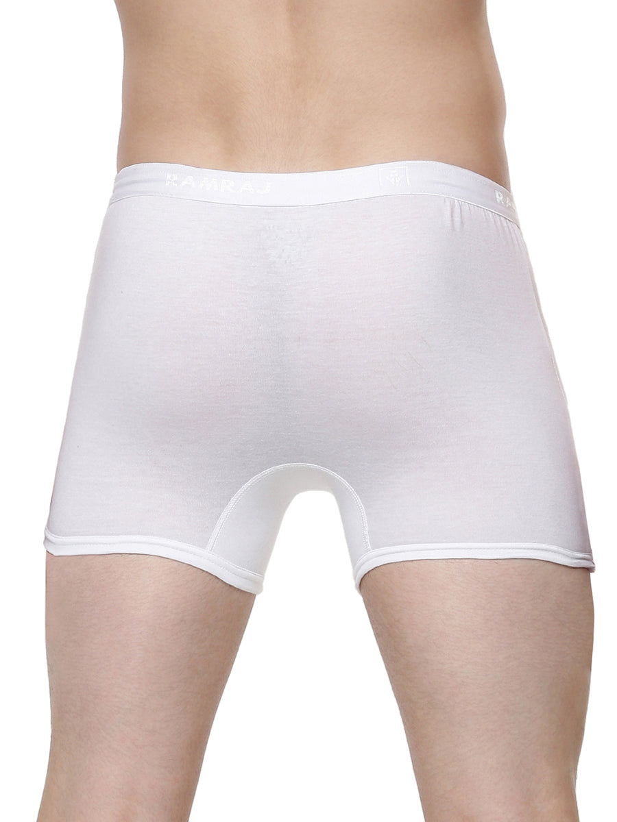 Soft Combed Fine Jersy White Trunk without Pocket Target (2PCs Pack)-Back view