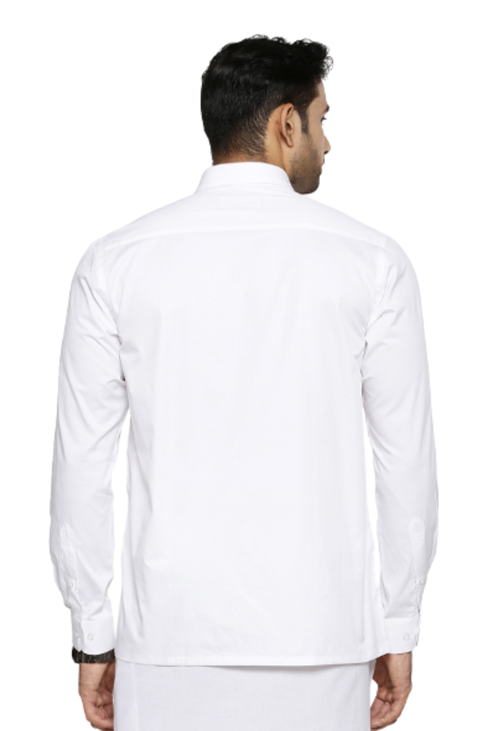 Mens 100% Cotton White Shirt Full Sleeves RR Image -Back view