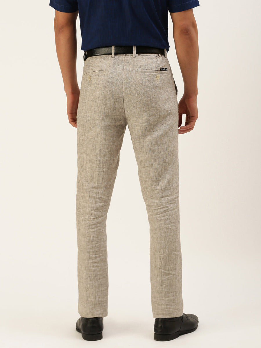 Mens Linen Pant Thistle Green-Bacck view