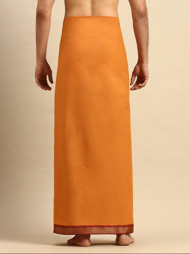 Mens Color Dhoti with Fancy Border Brindhavan Kavi-Back view