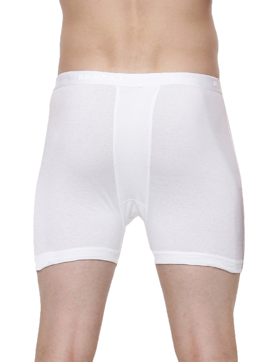 Soft Combed Rib White Trunk without Pocket Arrow (2PCs Pack)-Back view
