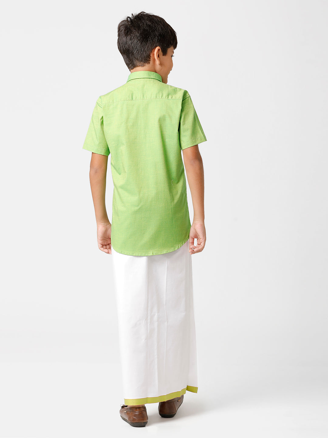 Boys Matching Dhoti & Shirt Combo Green GL2-Back view