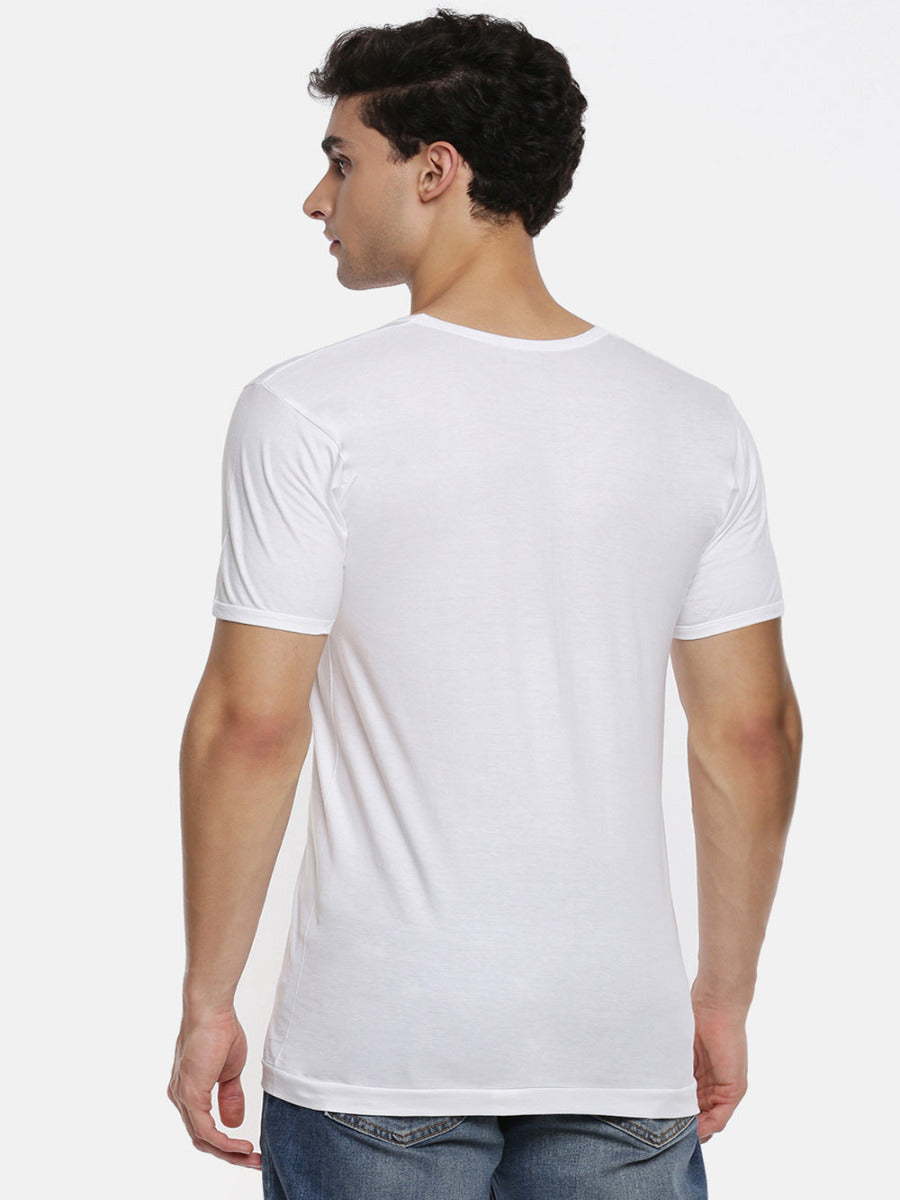 Rich Soft Cotton Classic Knitting White Banian RNS Romex Value Pack-Back view