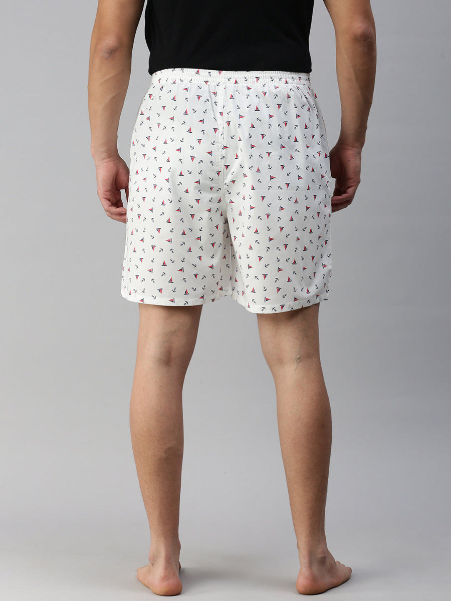 Mens Printed Woven Boxer Long WB15