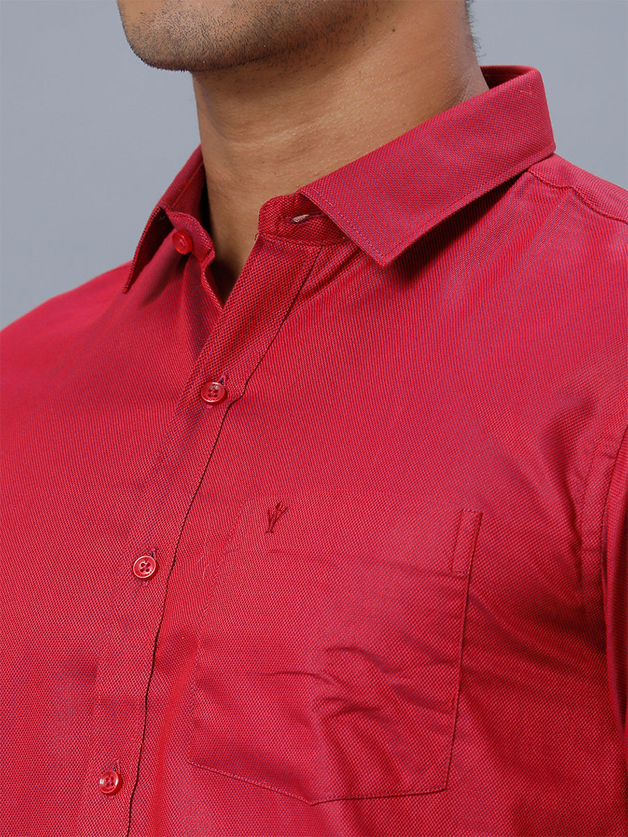 Mens Formal Shirt Full Sleeves Strong Red T30 TF6-Zoom view